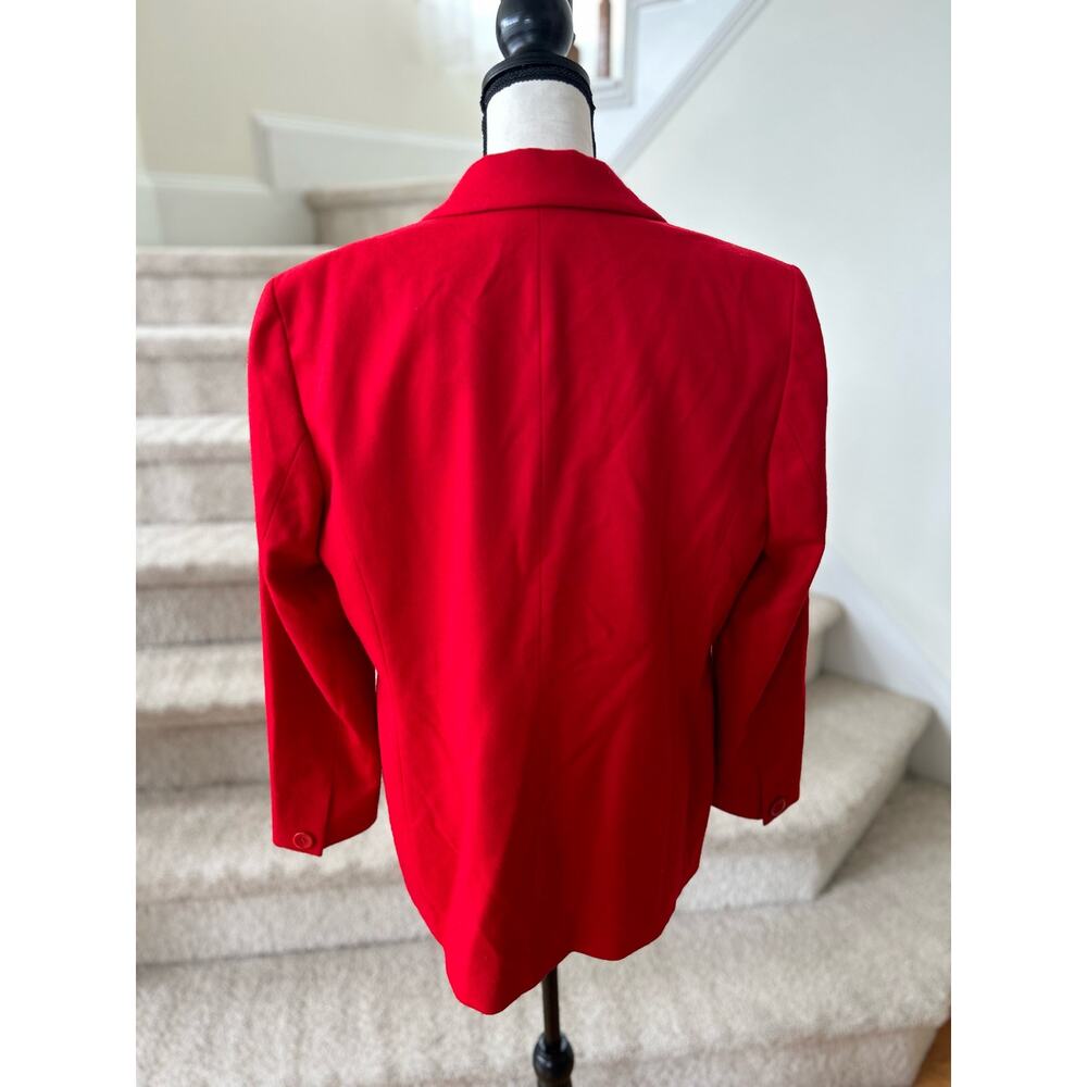 Pendleton Wool Christmas Red Single Button Blazer - image 2